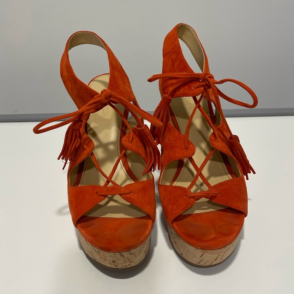 Ivanka Trump Wedges Orange Suede size 9